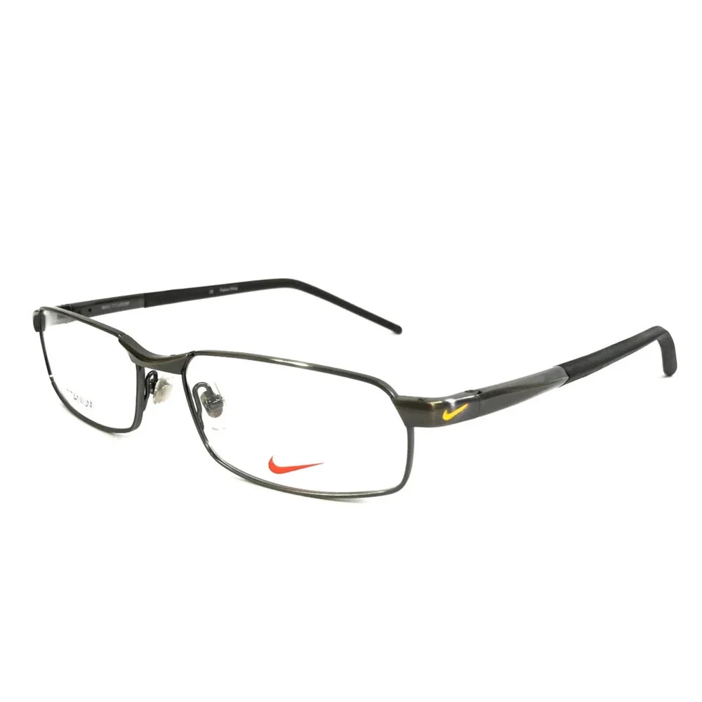 Nike Eyeglasses Frames 6022 060 Polished Gunmetal Wire Rim Titanium 55-16-140